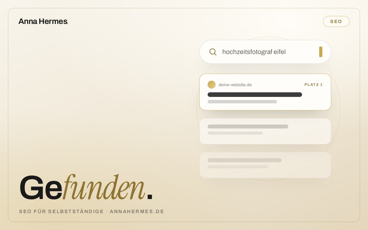 Beitragsbild: SEO für Selbstständige — Suchergebnis auf Platz 1